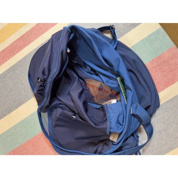 Blooming Jelly Swimdress Sz M NWT Navy Blue Ruched One Piece Modest - Picture 2 of 5